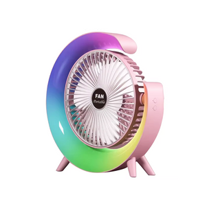 Lampe de course à chargement ventilateur de bureau dortoir USB charge double usage bureau grande lampe de Table à vent ventilateur de bureau Rechargeable coloré